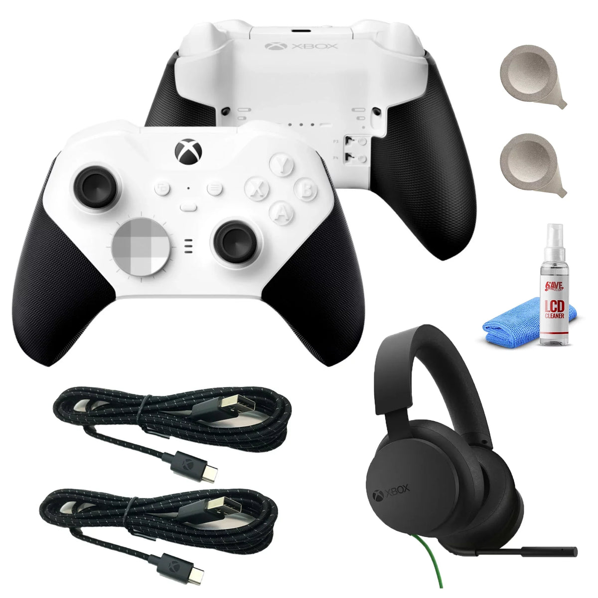 Cleaning Controller with Headset & 2 Elite Wireless Kit Xbox -White Series Xbox