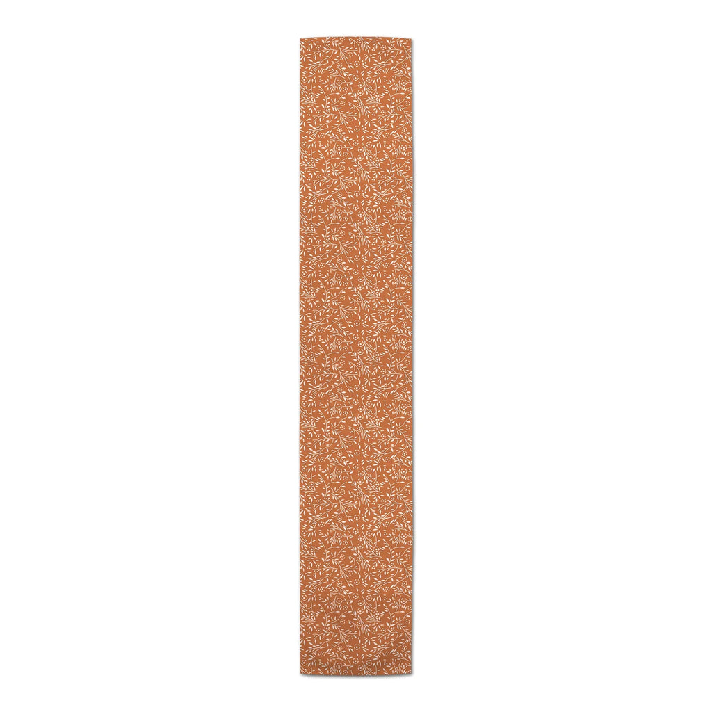16x72 Runner Floral Twill Orange Creative Products Pattern Table Delicate Poly