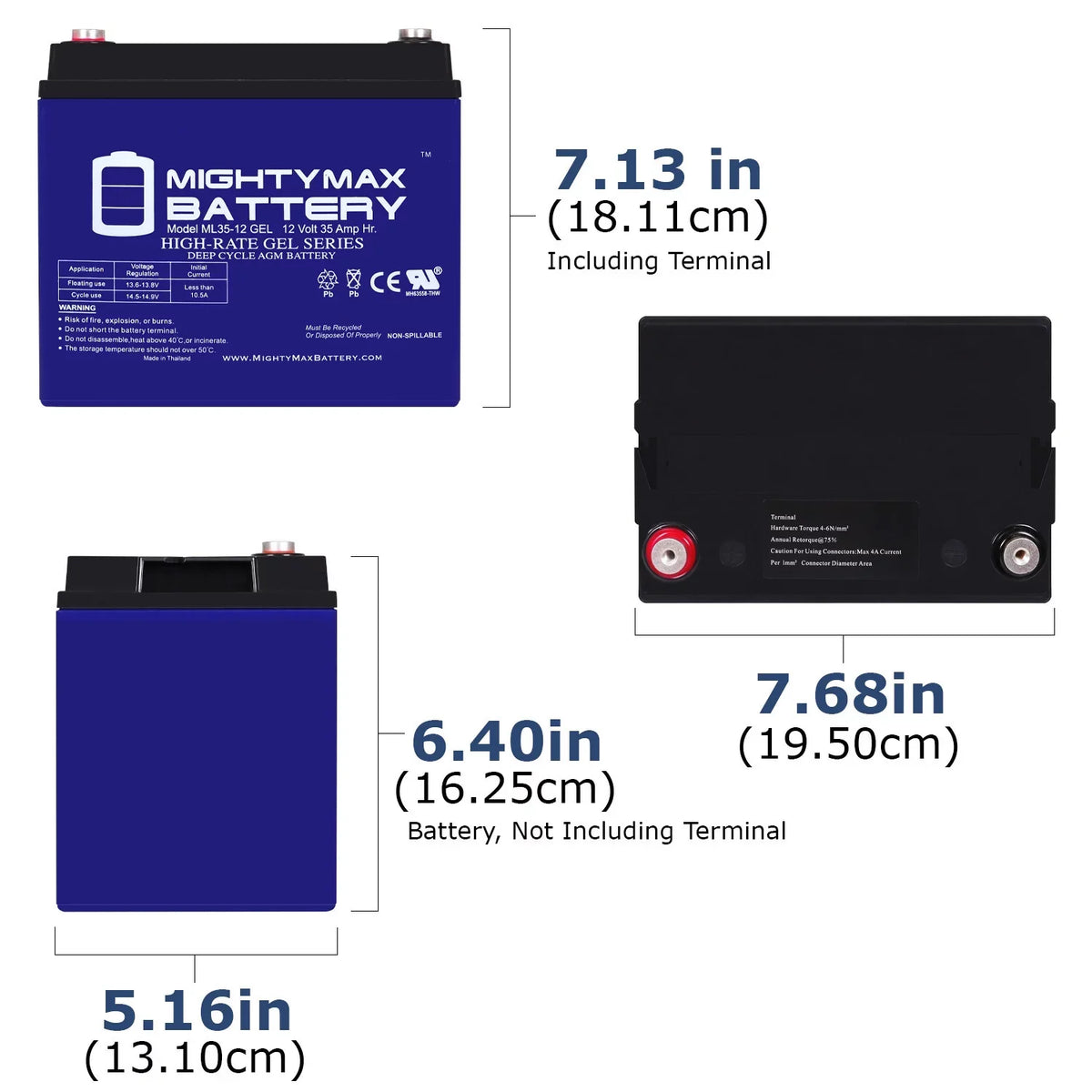Motor Trolling Replacement GEL Battery 35AH for 12V Pontoon