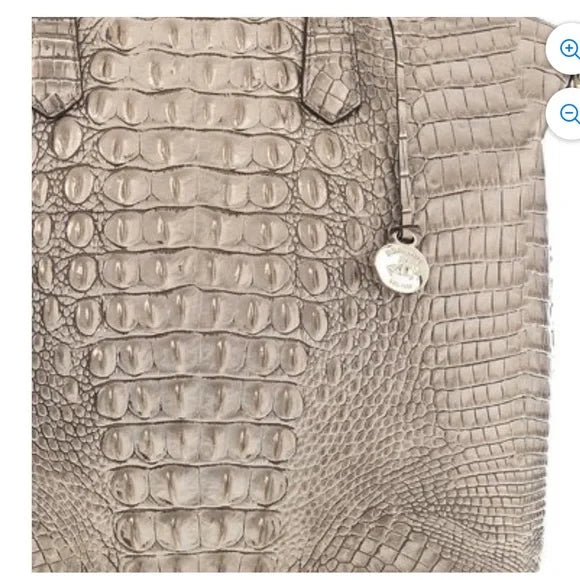 Duxbury Cane Sugar Large Satchel Silver/Metallic Brahmin