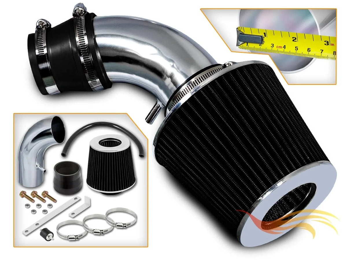 Rtunes â€¦ Elantra Intake Kit 2.0L Racing Ram Hyundai Compatible Short 01-03 BLACK Combo Air Filter + For