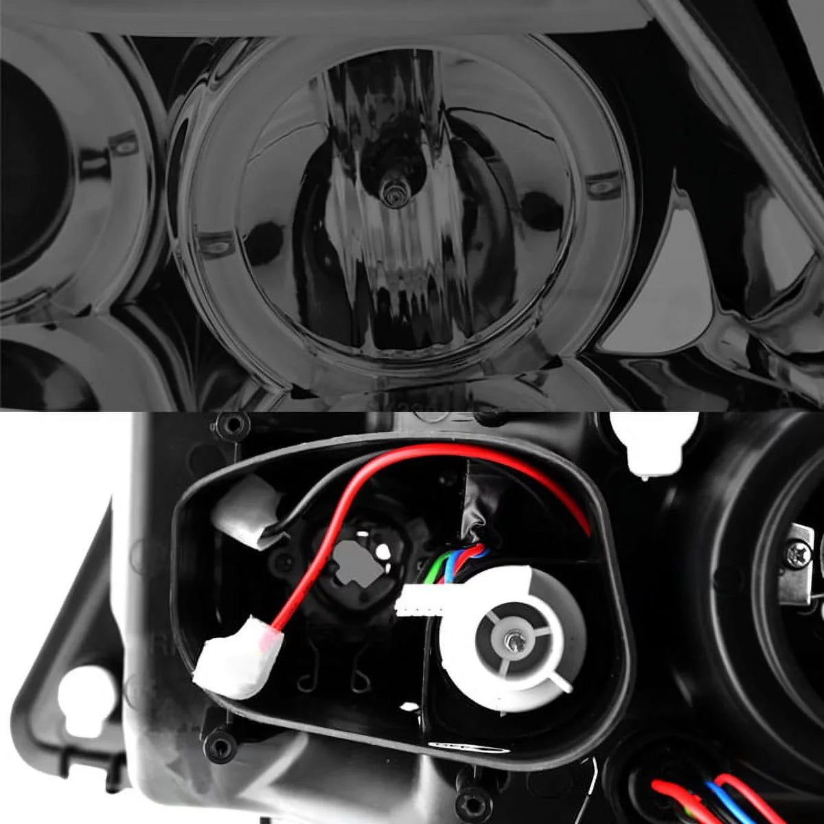 325 2007-2008 3-Series E90 06-08 Smoked LED Fits 2006 328, Sedan Headlights [Eye Halo Projector Lid] Fits select: