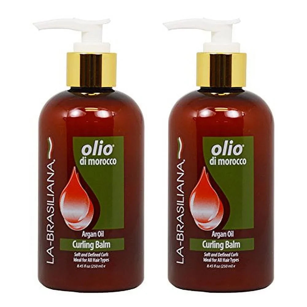 2" Oil Curling / Balm "Pack 250ml Olio Di Morocco Argan 8.45oz of La-Brasiliana