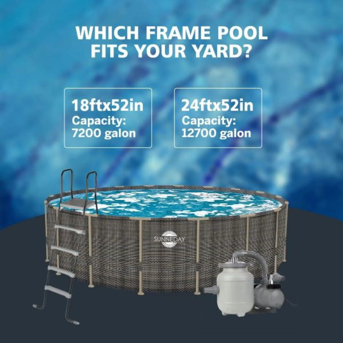 Soft-Sided Round 52 Oasis 24 in. ft. Sunneday Rattan x Pool