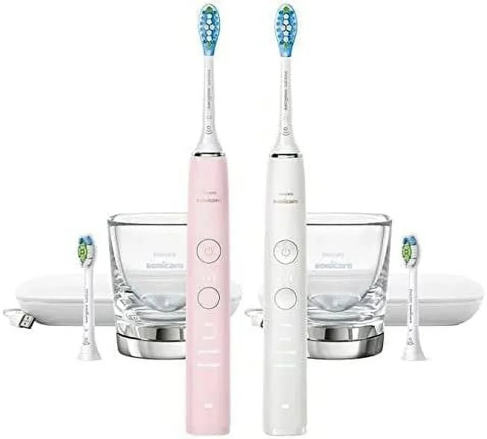 Sonicare Pink/White Connected Battery Philips Toothbrush 2-Pack DiamondClean Powered Rechargeable