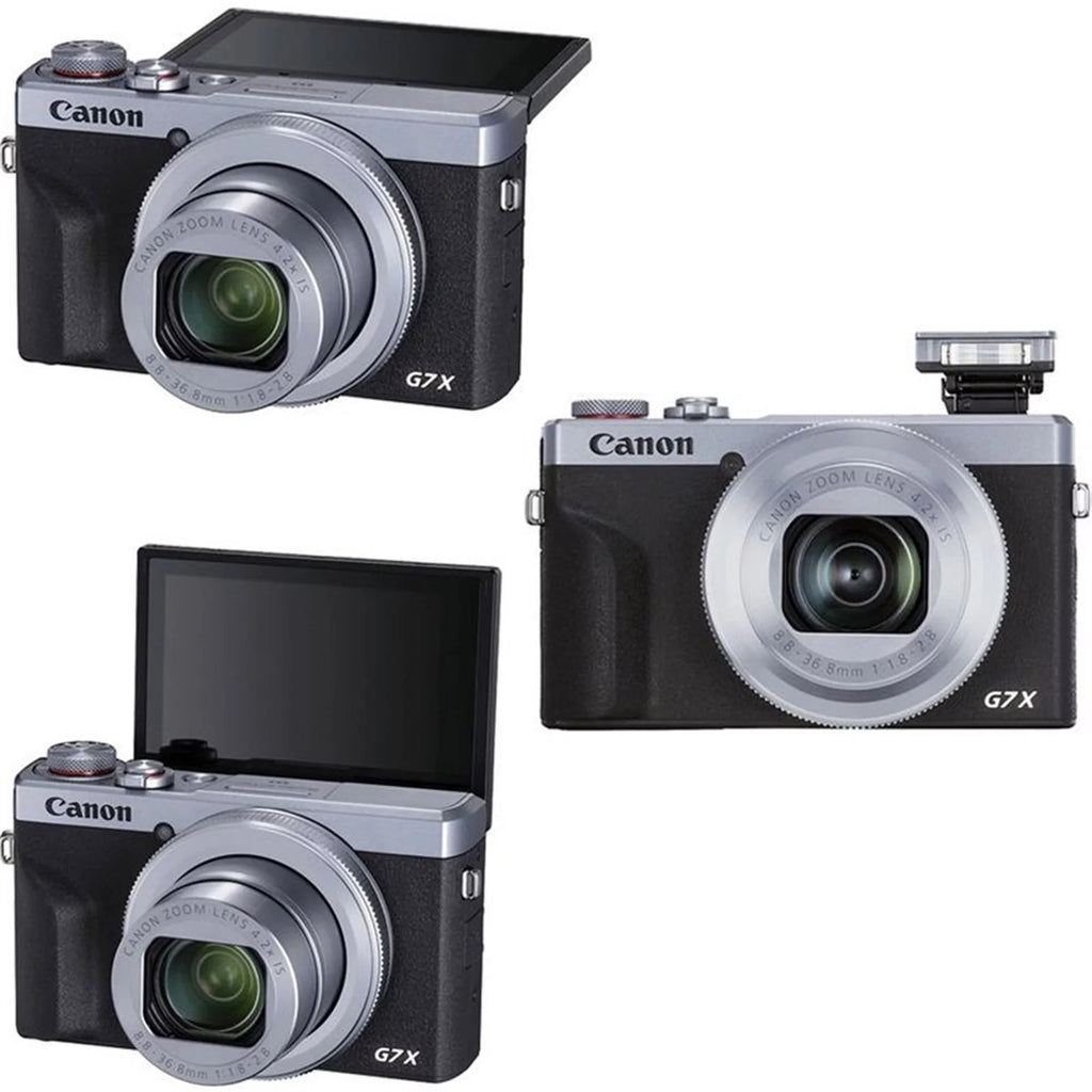 Video G7 Silver X PowerShot Kit Accessory Camera Canon Digital 120p Ulitimate Mark HD + Full III -