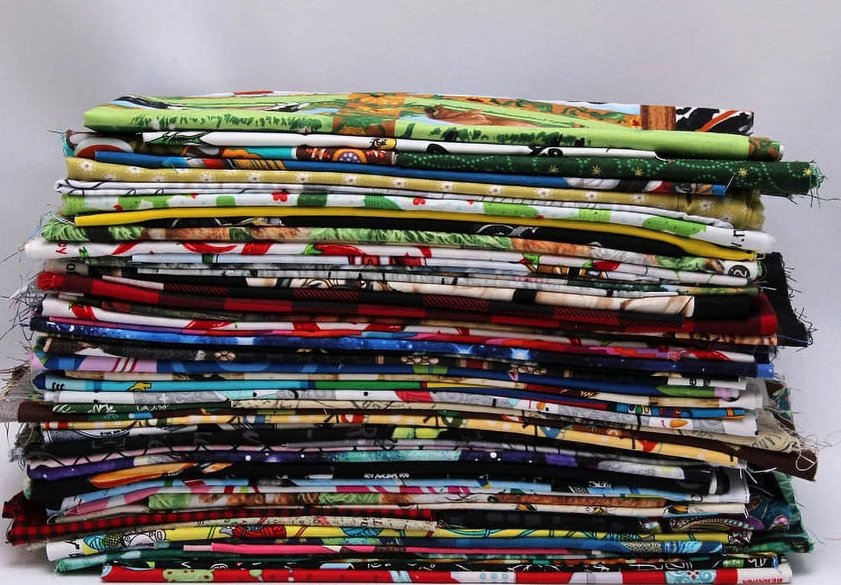 The Stash, End - Cotton Scraps Cotton Remnants lbs Fabrics Sewing Quilter’s Bolt Pieces Fabric Scrappy Novelty grade Scrap by for Assorted Quilts Sold Quilting - Bag Scrap 3
