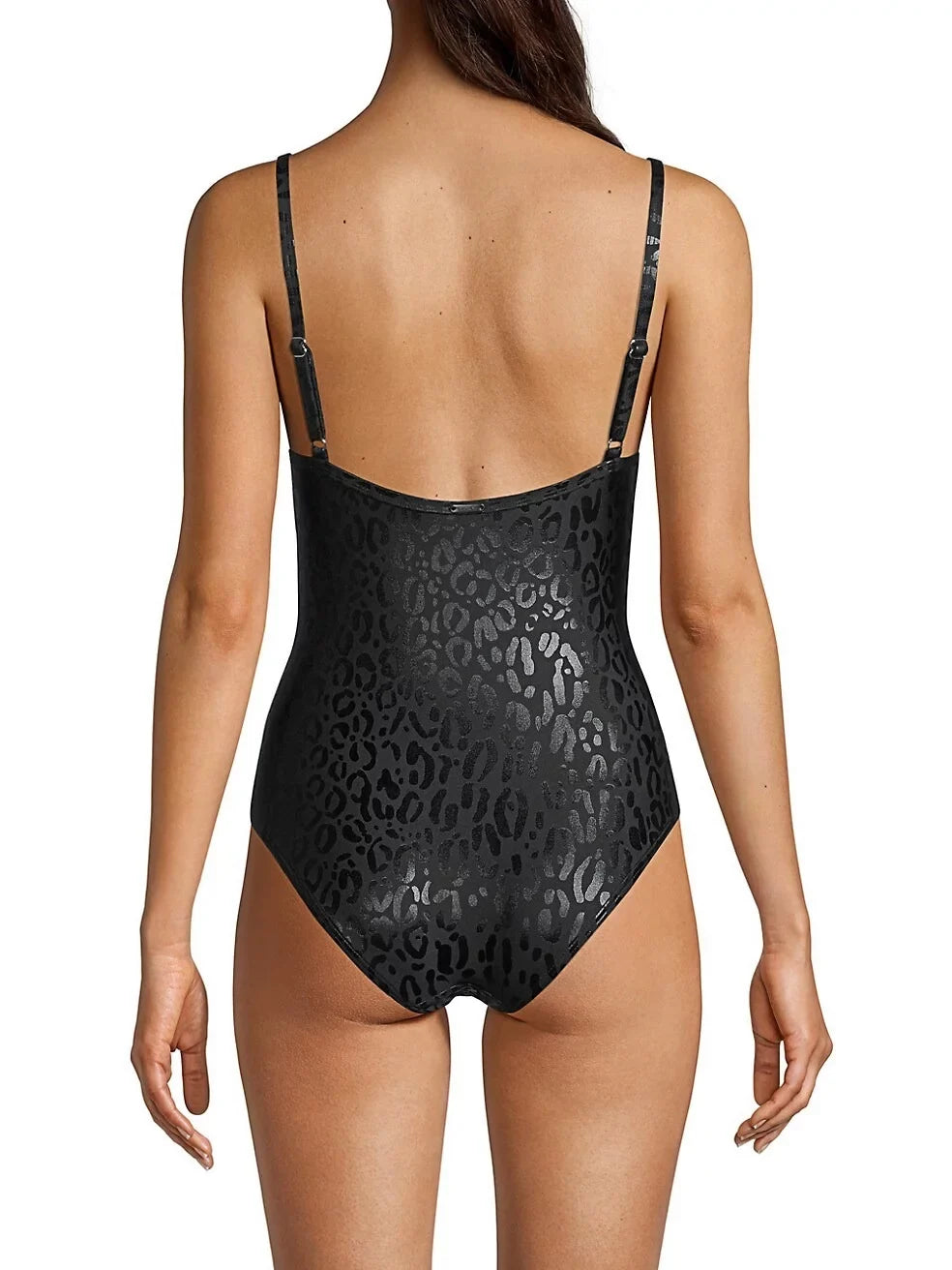 Swimsuit, Leopard-Print One-Piece BLACK DKNY Small US