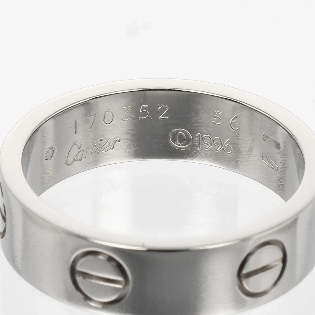 7.9g Approx. (Good) K18 Gold 15 White Pre-Owned Ring Love I122924022 CARTIER No. WG Cartier