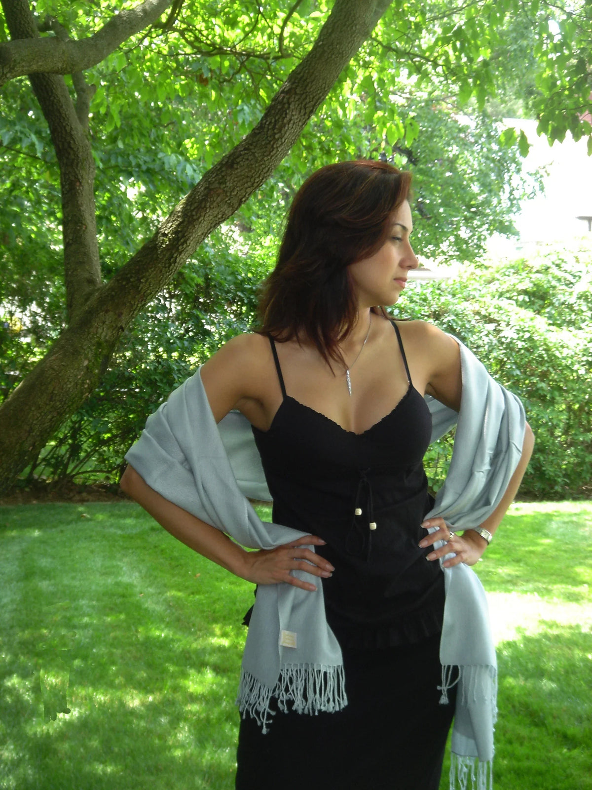 Scarf/Wool/Silk Grey) Shawl/Cashmere/Cashmere Scarf/Pashmina (Silver Scarf/Scarves/Shawl/Shawls/Stole/Wrap/Pashmina