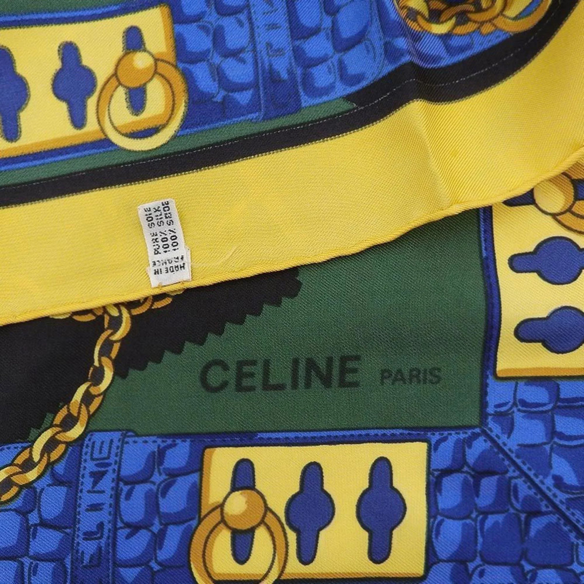 print Used silk Authenticated leopard CELINE Celine large multicolor scarf